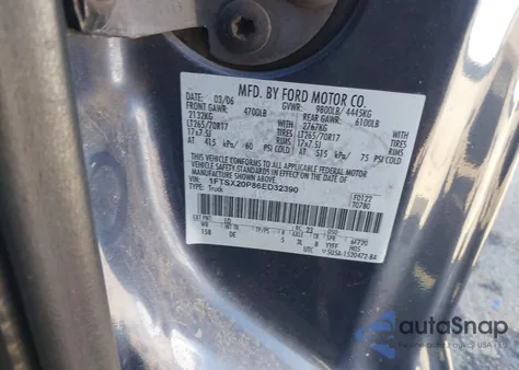 2006 Ford F-250 Lariat/Xl/Xlt из США, поврежденный, VIN 1FTSX20P86ED32390